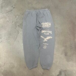 YoungLa men's "the immortal" jogger washed blue loose gym casual L